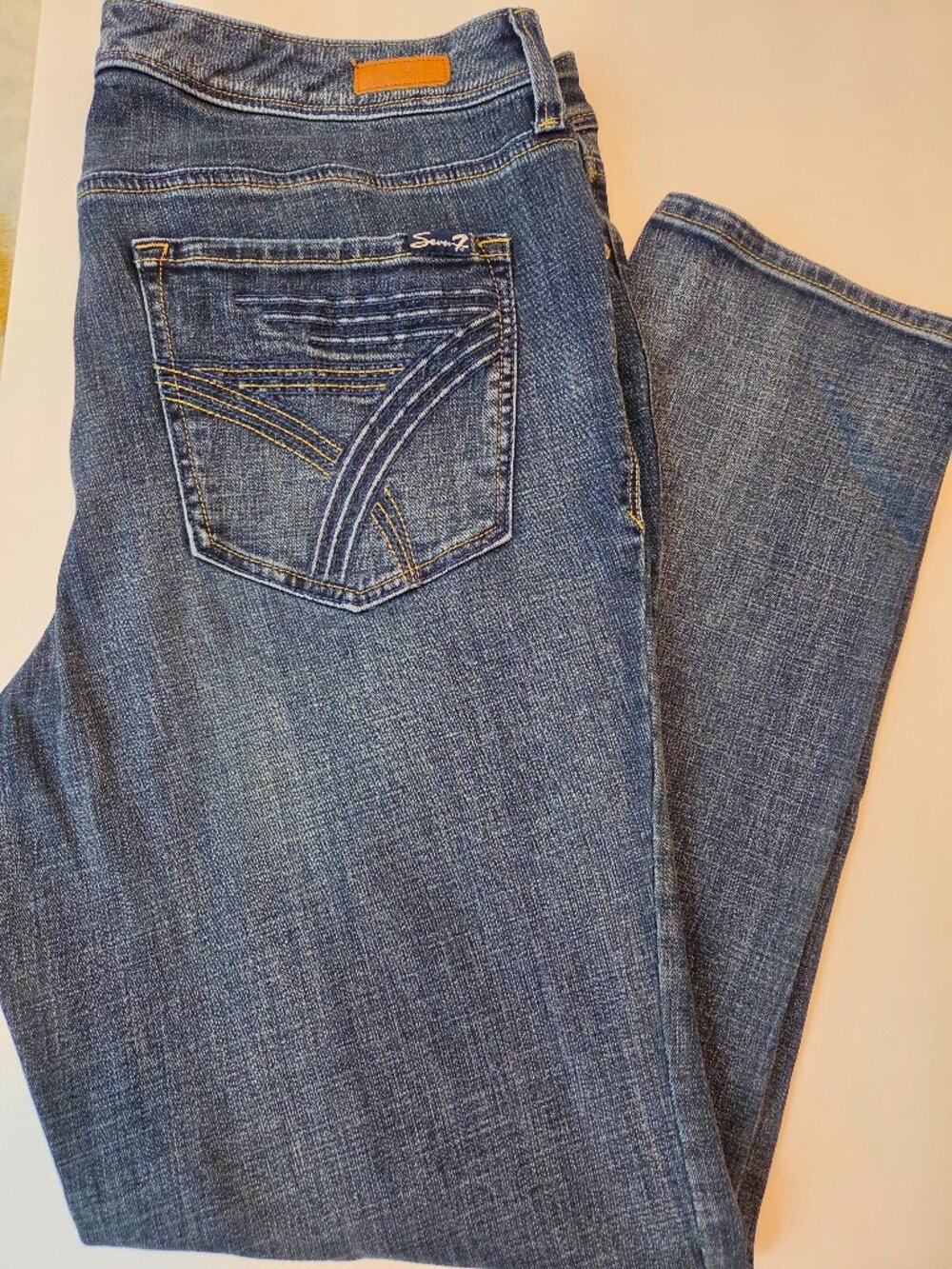 Seven 7 Size 18 Straight Dark Wash Denim Jeans